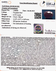 7.49 Ratti Natural new burma Ruby with Govt. Lab Certificate-(2331)